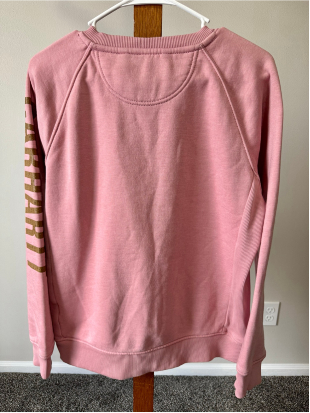 WOMEN'S MIDWEIGHT CREWNECK BLOCK LOGO SLEEVE GRAPHIC SWEATSHIRT PINK MEDIUM - Picture 10 of 12